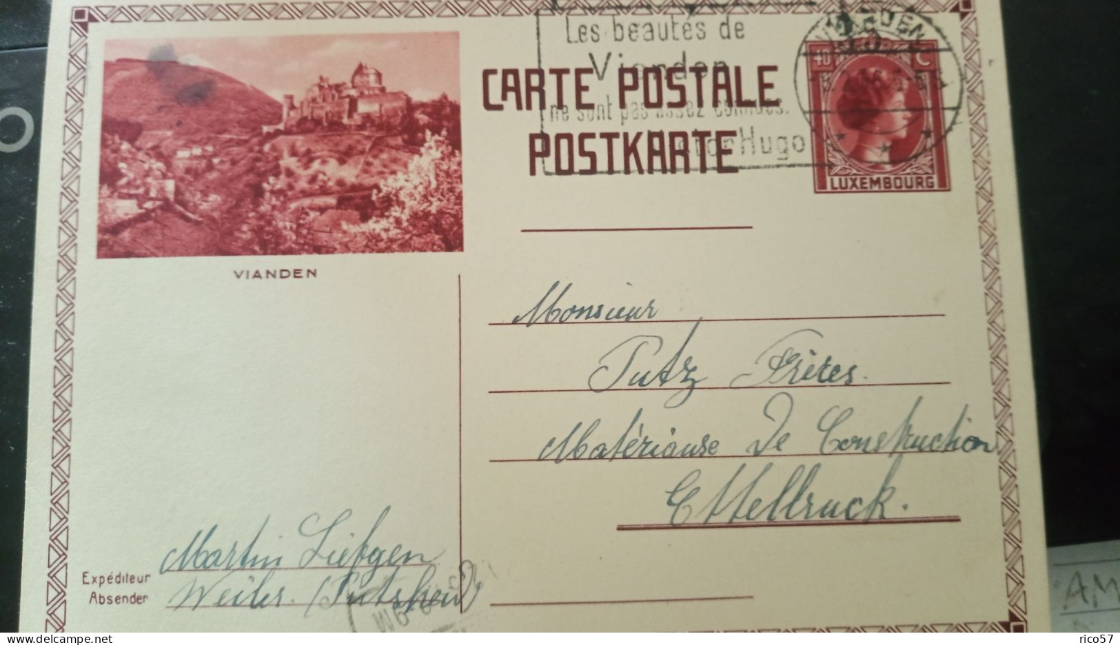 Carte Postale Vianden 1936 - Vianden