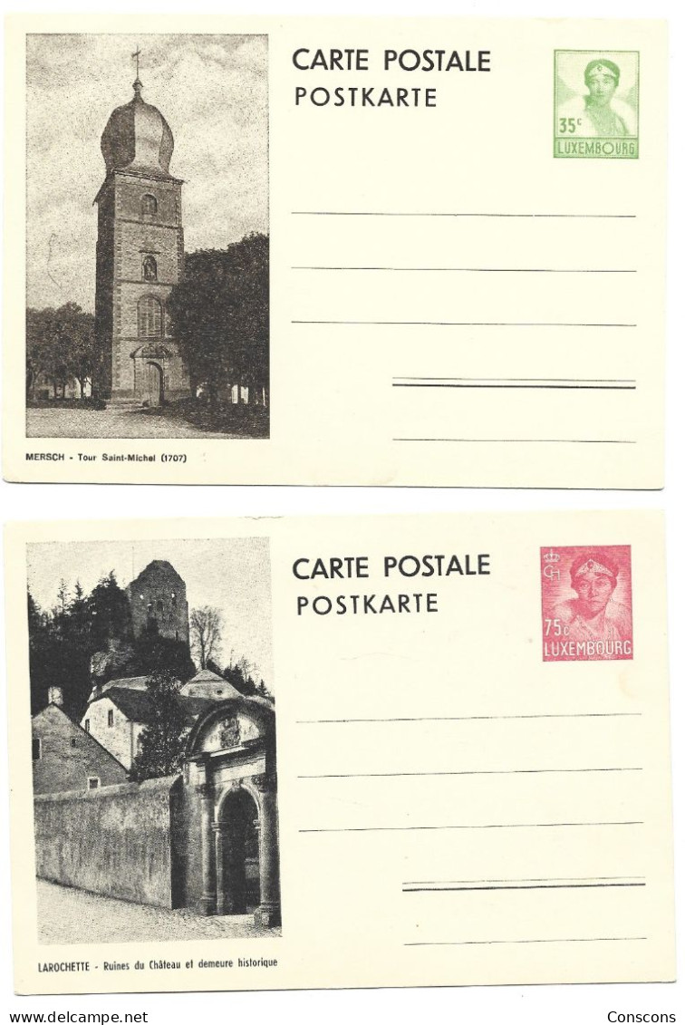 2 Cartes Postales  Mersch  Et Larochette - Postwaardestukken