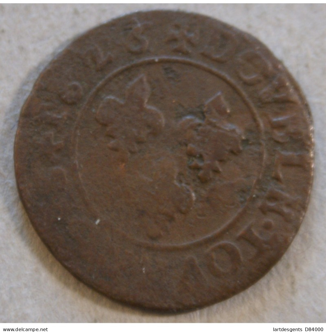 ROYALE - RIOM,  Double Tournois Louis XIII 1625 O - 1610-1643 Lodewijk XIII Van Frankrijk De Rechtvaardige