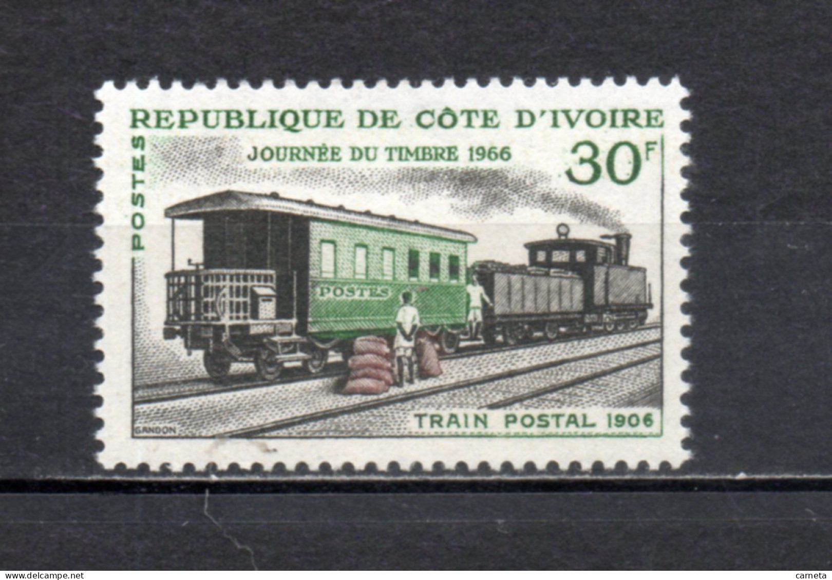 COTE D'IVOIRE N° 243   NEUF SANS CHARNIERE COTE 3.00€   TRAIN JOURNEE DU TIMBRE - Ivory Coast (1960-...)