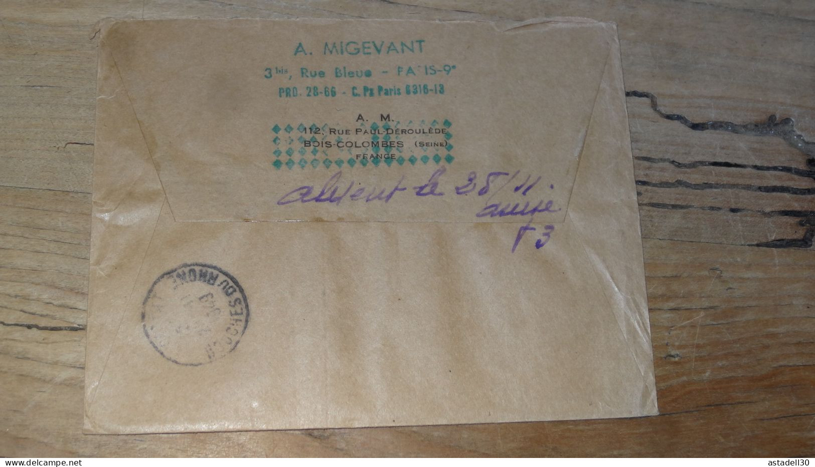 Enveloppe Recommandée Paris Pour LA CIOTAT - 1949  ............BOITE1.......... 491 - 1921-1960: Periodo Moderno