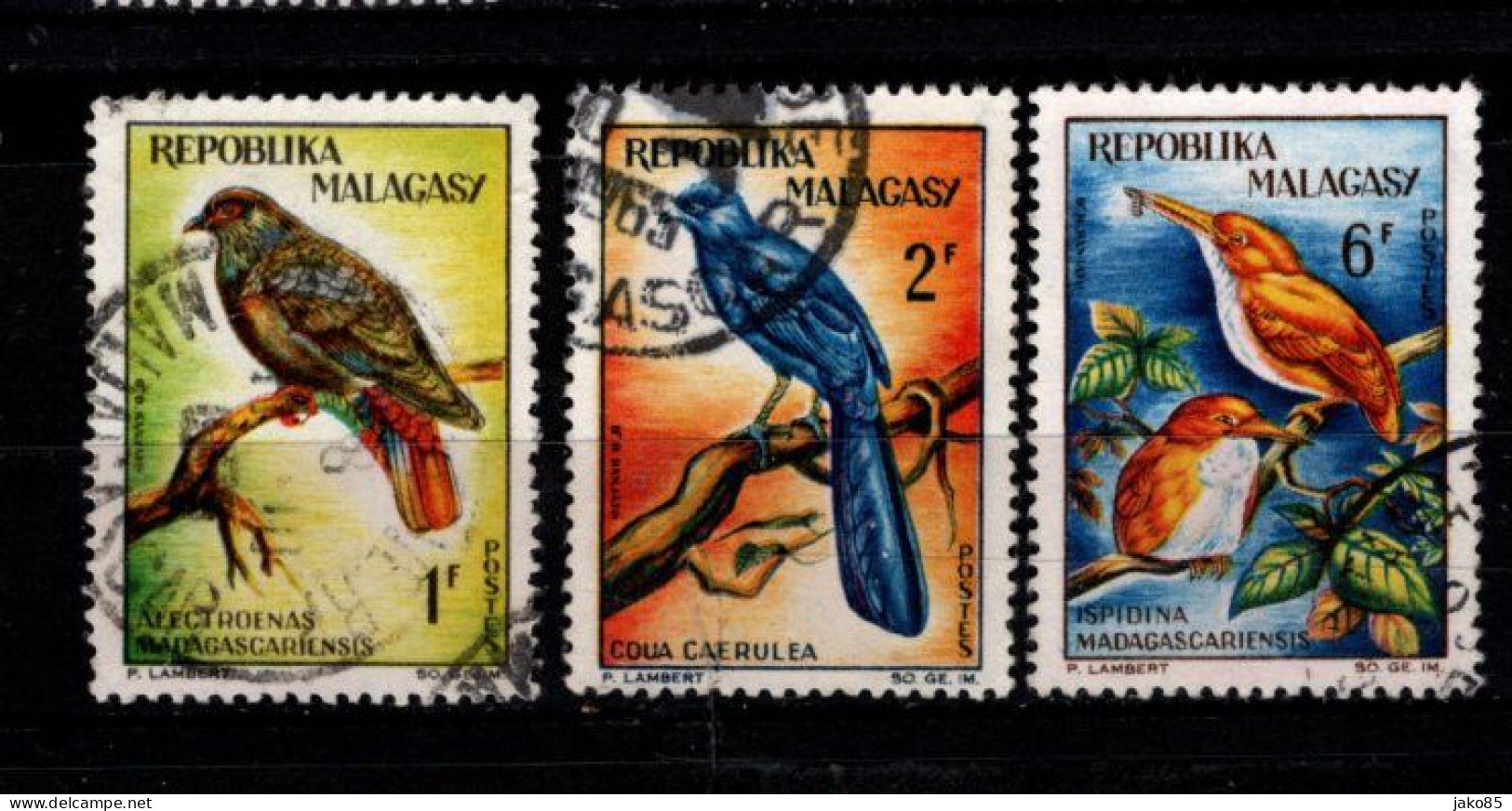 - MADAGASCAR - 1966 - YT N° 380 / 381 + 383 - Oblitérés  - Oiseaux - Madagascar (1960-...)