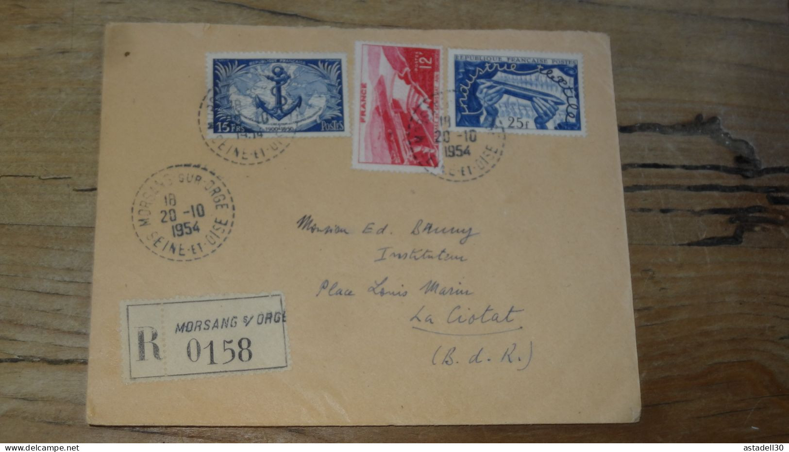 Enveloppe Recommandée MORSANG Pour LA CIOTAT - 1954  ............BOITE1.......... 492 - 1921-1960: Periodo Moderno