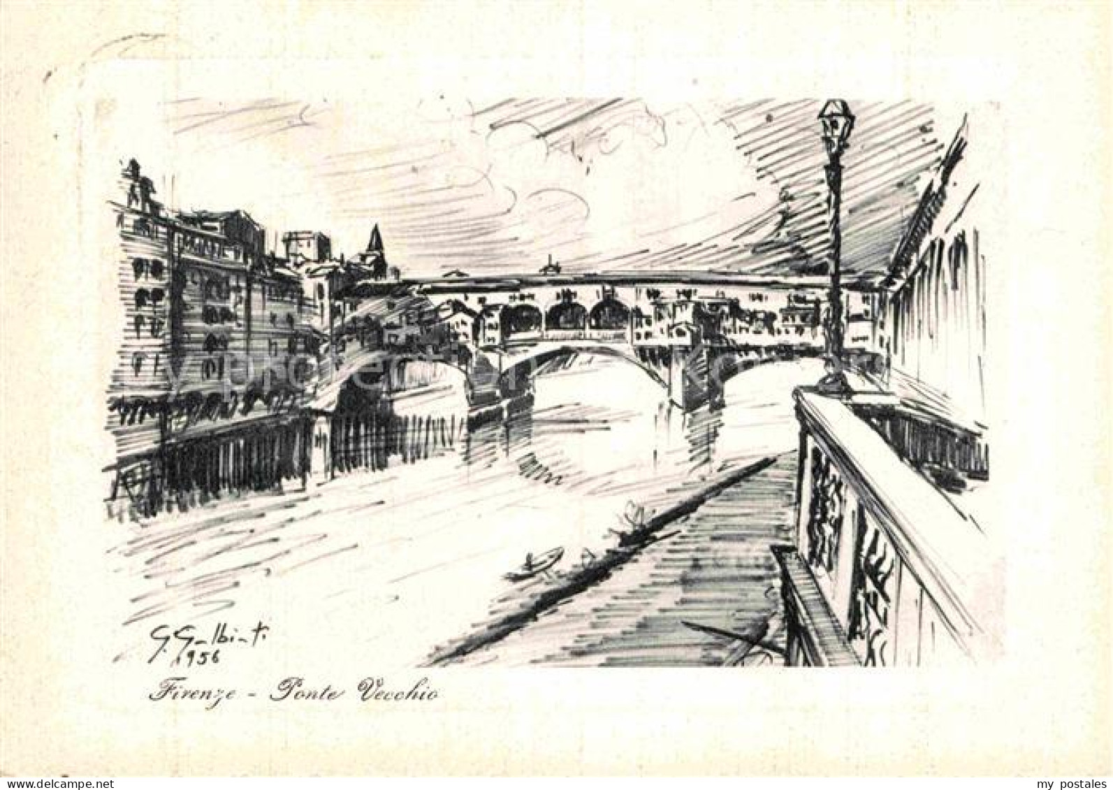 72844758 Firenze Florenz Ponte Vecchio Kuenstlerkarte   - Autres & Non Classés