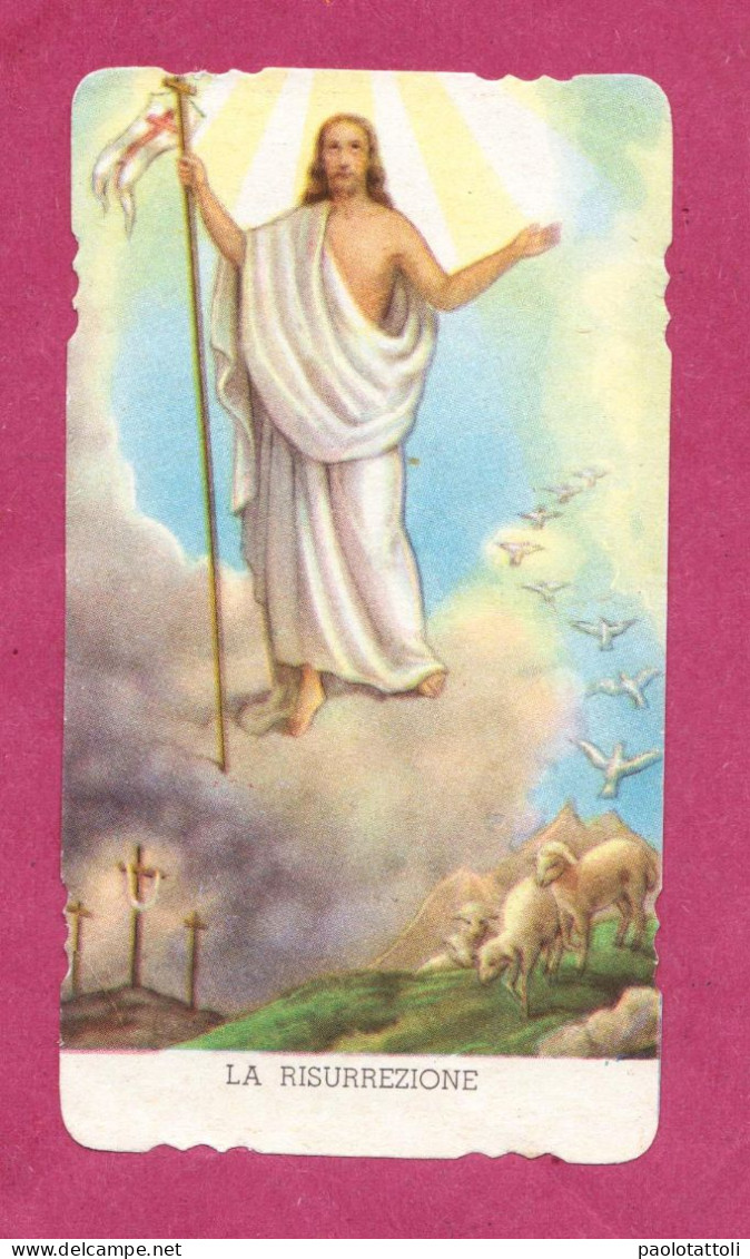 Holy Card, Santino- La Resurrezione- Con Approvazione Ecclesiastica- Ed. GMi N° 206- Dim. 104x 58mm - Devotion Images