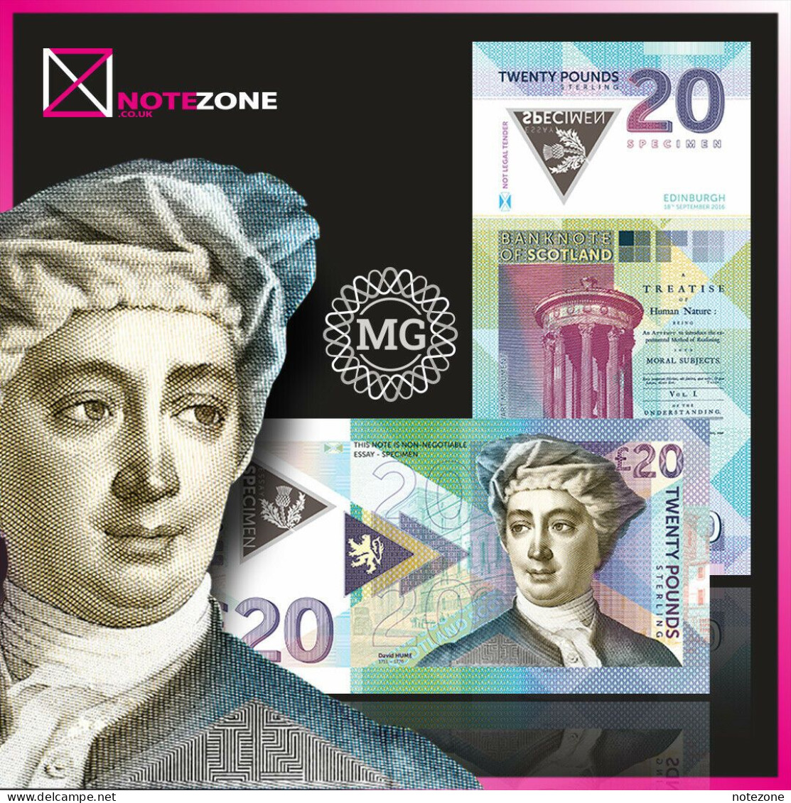 Matej Gabris £20 Scotland UK David Hume Polymer Fantasy Private Banknote - 10 Pounds
