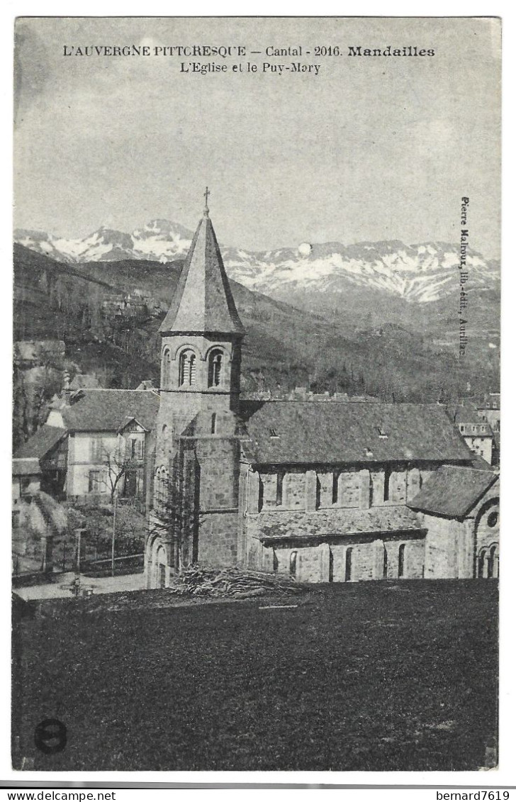 15 Mandailles  - L'eglise Et Le Puy Mary - L'auvergne Pittoresque - Autres & Non Classés