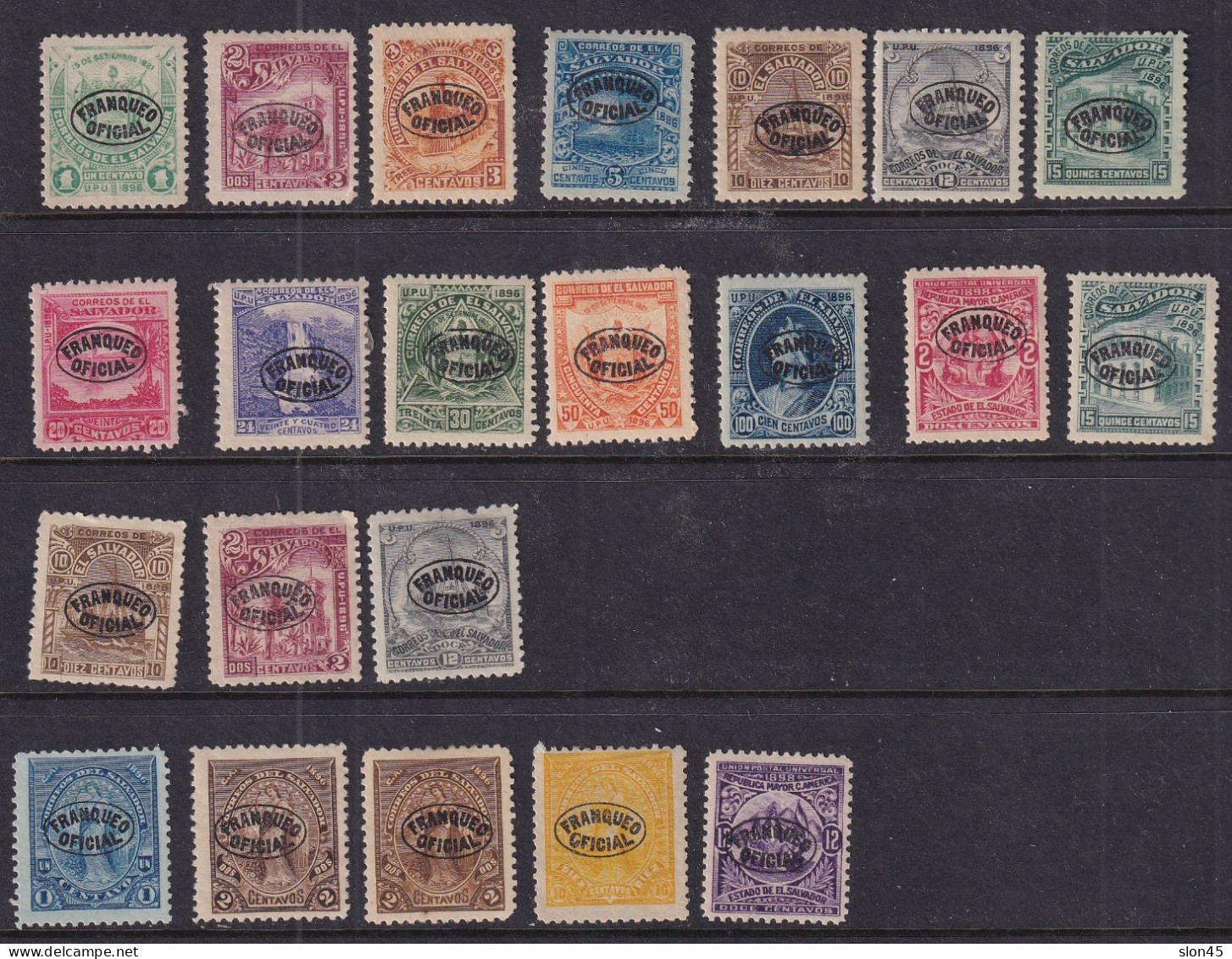Salvador El 1896 Official Stamps Ovpr MH 16162 - El Salvador