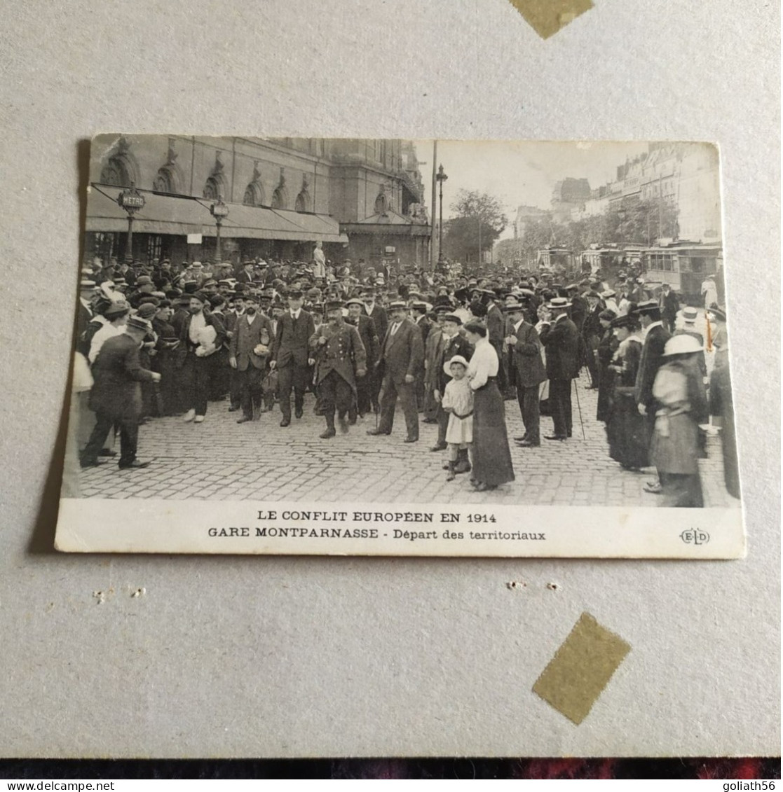 CPA De Paris - Gare Montparnasse - Départ Des Territoriaux - Le Conflit Européen En 1914 , Carte Très Animée - Guerre 1914-18