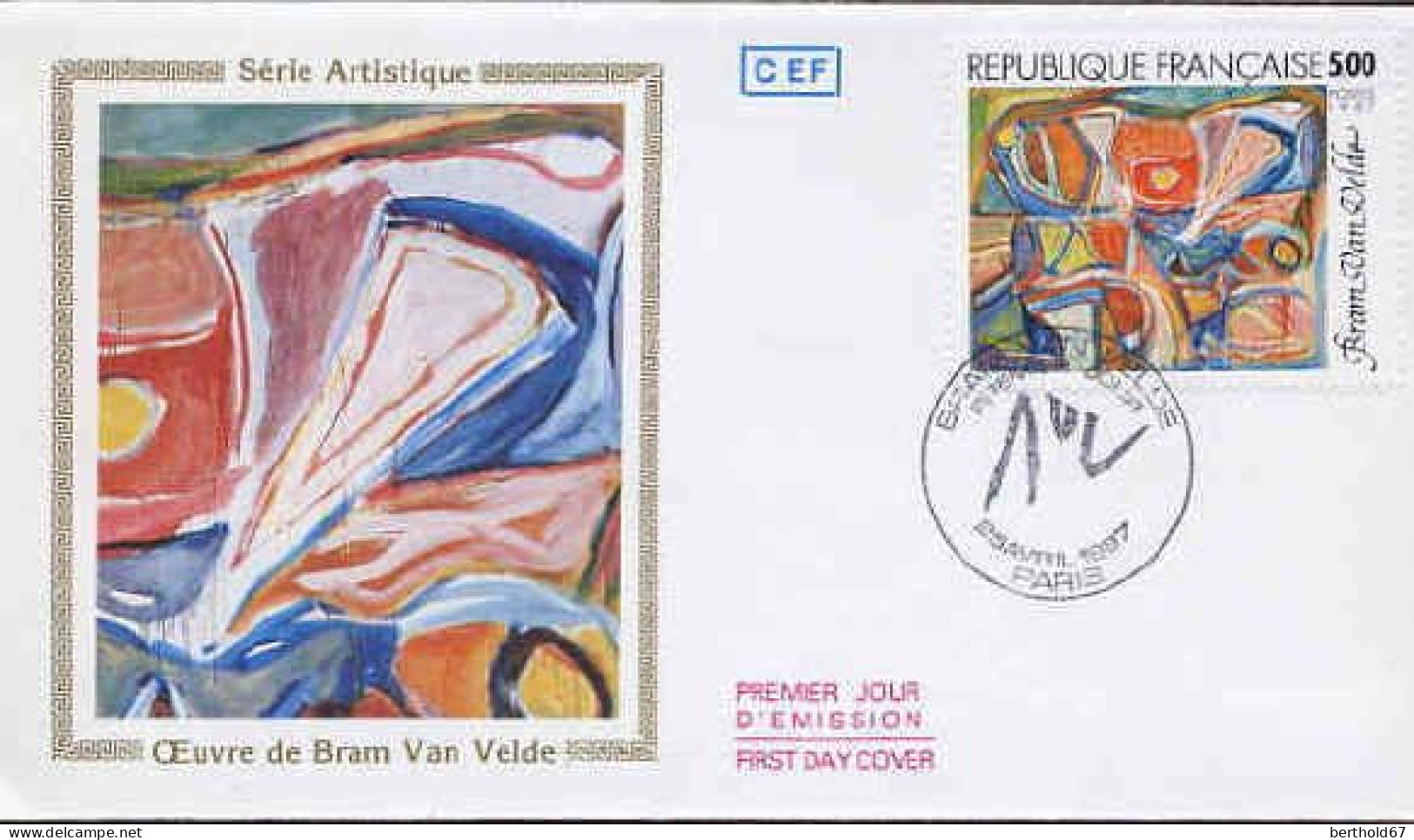 France Fdc Yv:2473 Mi:2605 Bram Van Velde Tableau Paris 25-4-87 - 1980-1989