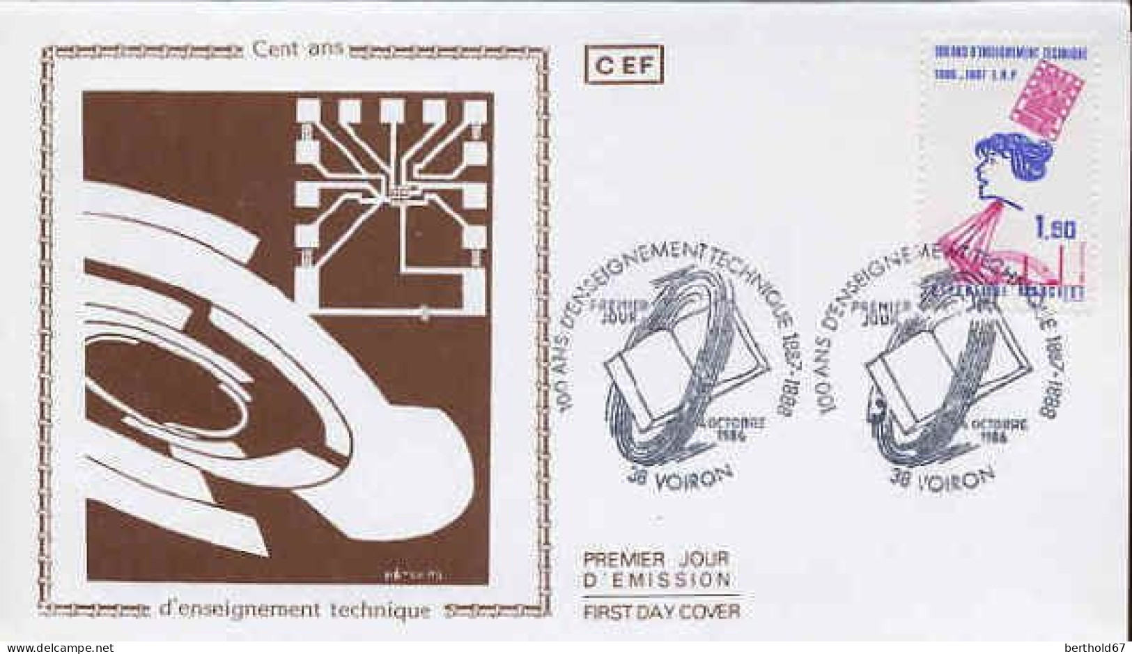 France Fdc Yv:2444 Mi:2577 Centenaire De L'Enseignement Technique Voiron 4-10-86 - 1980-1989