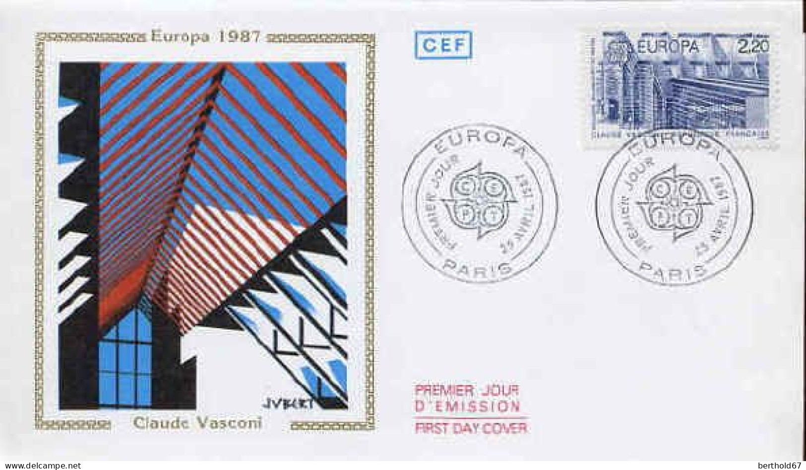 France Fdc Yv:2471/2472 Europa Architecture Moderne Fdc Paris 25-4-87 - 1980-1989