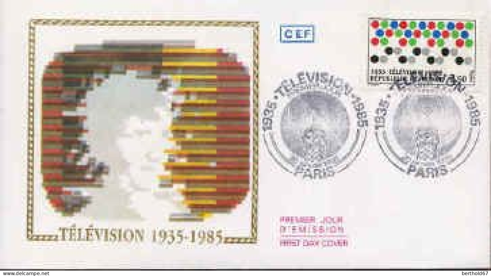 France Fdc Yv:2353 Mi:2478 50 Ans De Télévision Paris 26-janvier-85 - 1980-1989