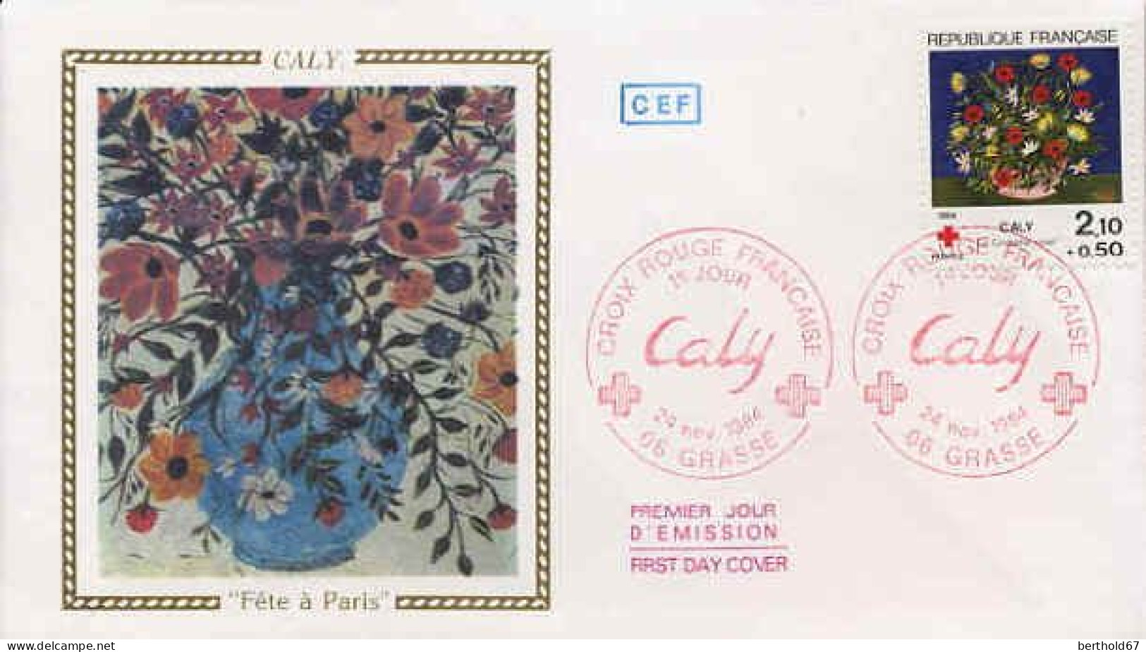 France Fdc Yv:2345 Mi:2473A Caly La Corbeille Rose Grasse 24-11-84 - 1980-1989