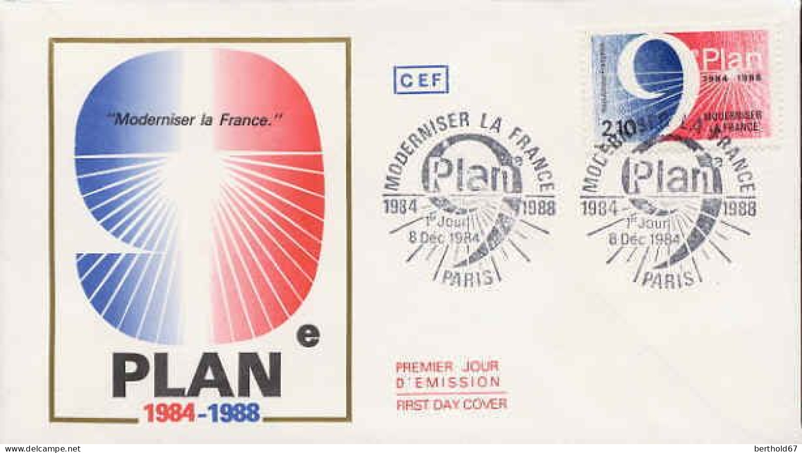 France Fdc Yv:2346 Mi:2475 9.Plan Moderniser La France Paris 8-12-84 - 1980-1989