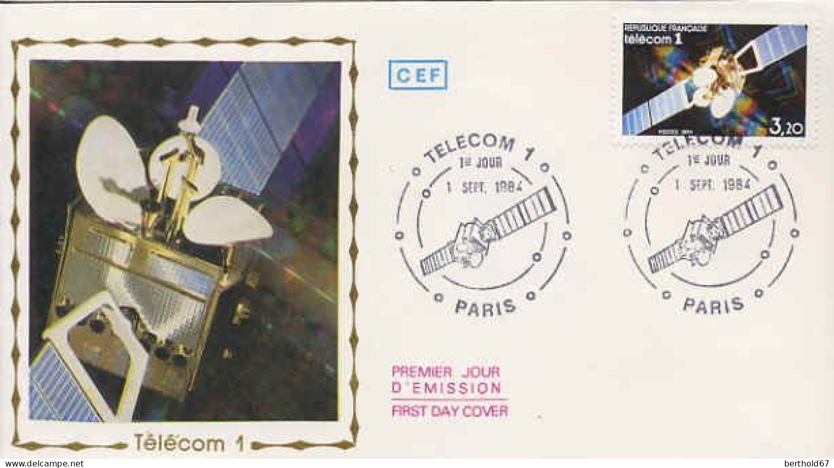 France Fdc Yv:2333 Mi:2459 Satellite Telecom 1 Paris 1-9-84 - 1980-1989