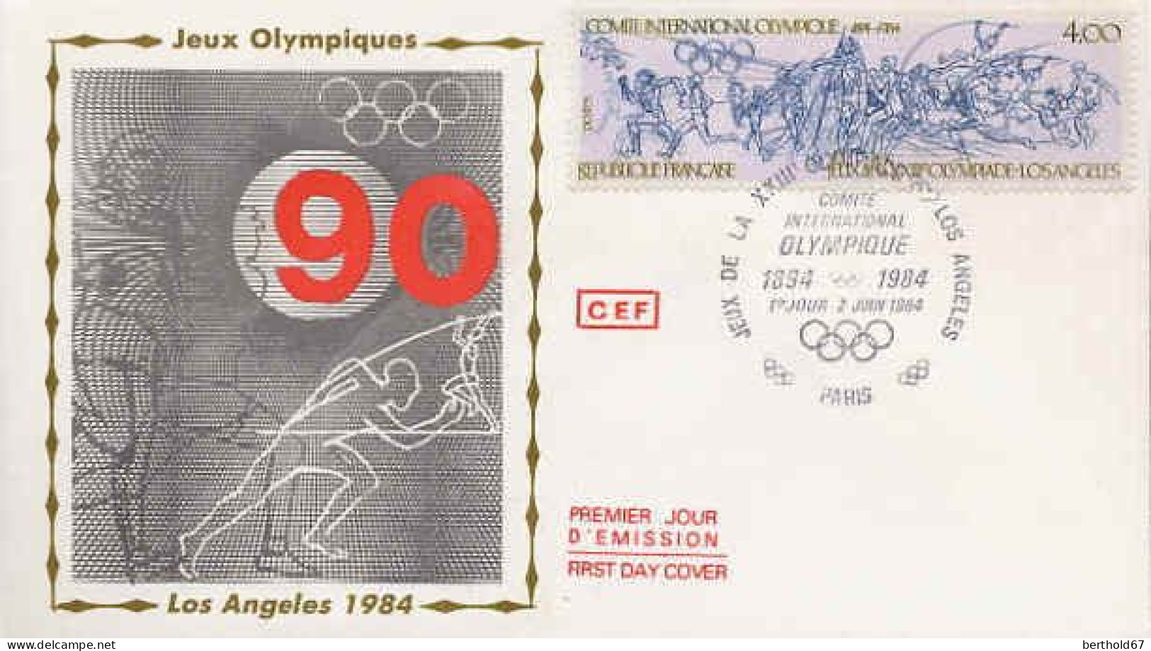 France Fdc Yv:2314 Mi:2447 Jeux Olympiques Los-Angeles Paris 2-6-84 - 1980-1989