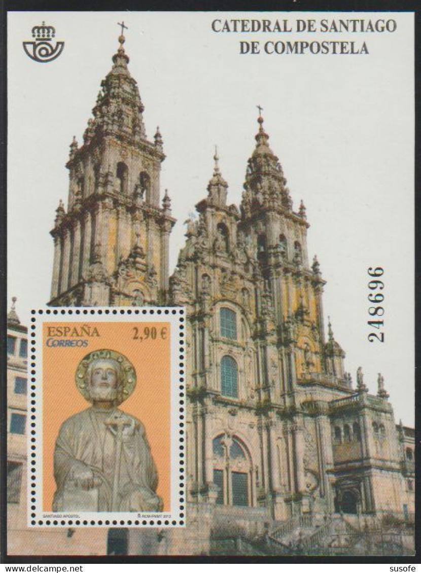 España 2012 Edifil 4729 Sello ** HB Catedral De Santiago Compostela Coruña UNESCO Patrimonio Mundial Humanida - Unused Stamps