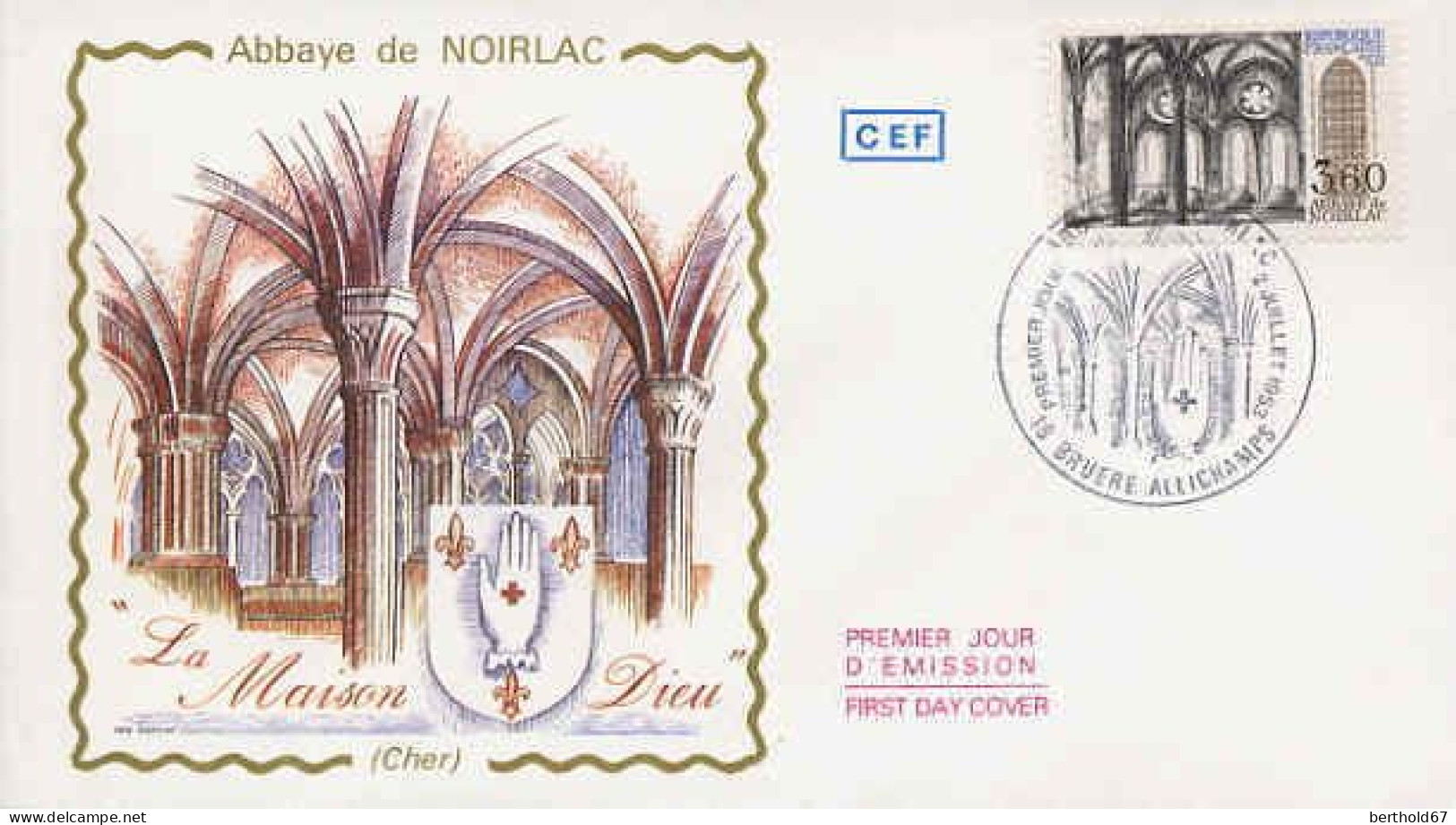 France Fdc Yv:2255 Mi:2408 Abbaye De Noirlac Bruère-Allichamps 2-7-83 - 1980-1989