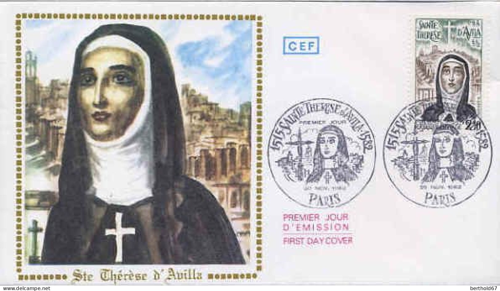 France Fdc Yv:2249 Mi:2369 Ste Thérèse D’Avila Paris 20-11-82 - 1980-1989