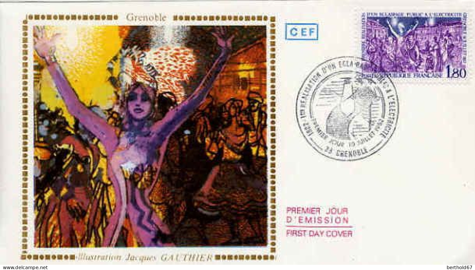 France Fdc Yv:2224 Mi:2349 Illustration Jacques Gauthier Grenoble Grenoble 10-7-82 - 1980-1989