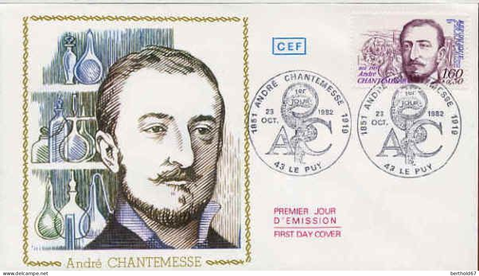 France Fdc Yv:2229 Mi:2358 André Chantemesse Le Puy 23-10-82 - 1980-1989