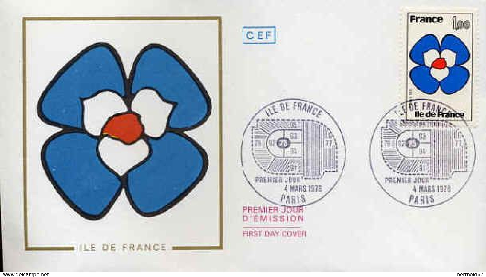 France Fdc Yv:1991 Mi:2076 Ile De France Paris 4-3-78 - 1970-1979