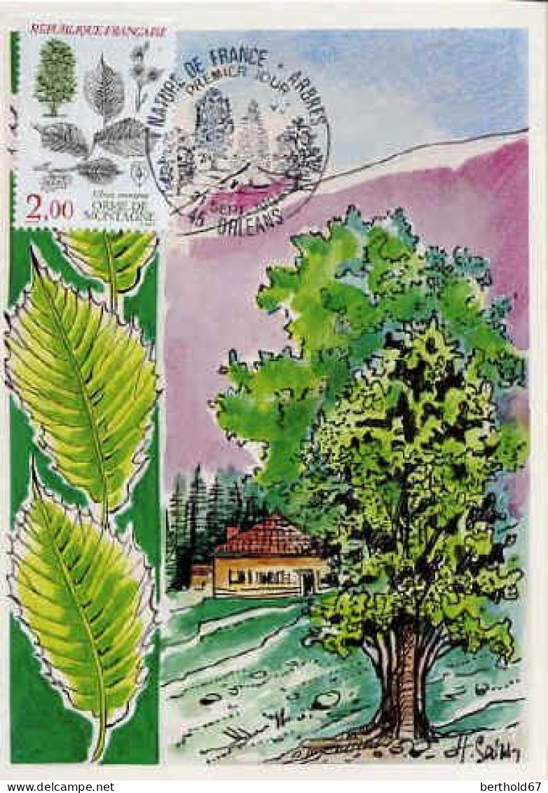 France Cmax Yv:2384/2387 Les Arbres Fdc Orléans 21-9-85 - 1980-1989