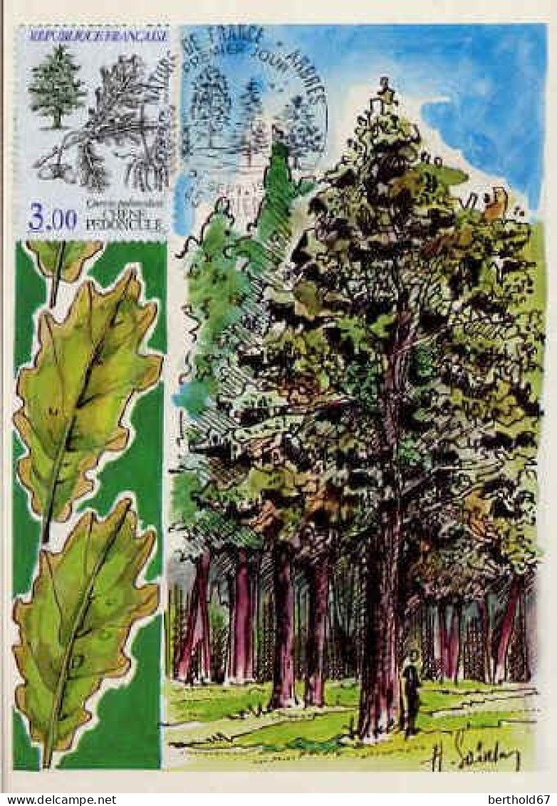 France Cmax Yv:2384/2387 Les Arbres Fdc Orléans 21-9-85 - 1980-1989