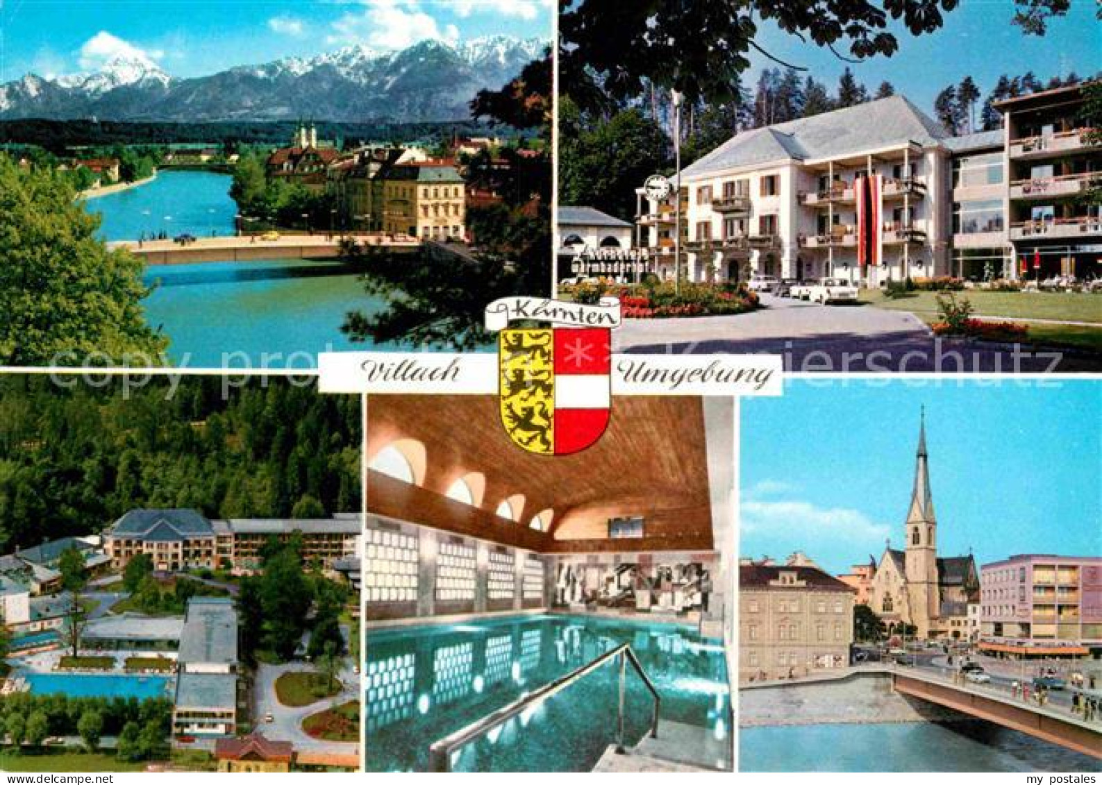 72844370 Villach Kaernten Kurhotel Badeanlagen Warmbad Drau Bruecke Alpen Villac - Autres & Non Classés
