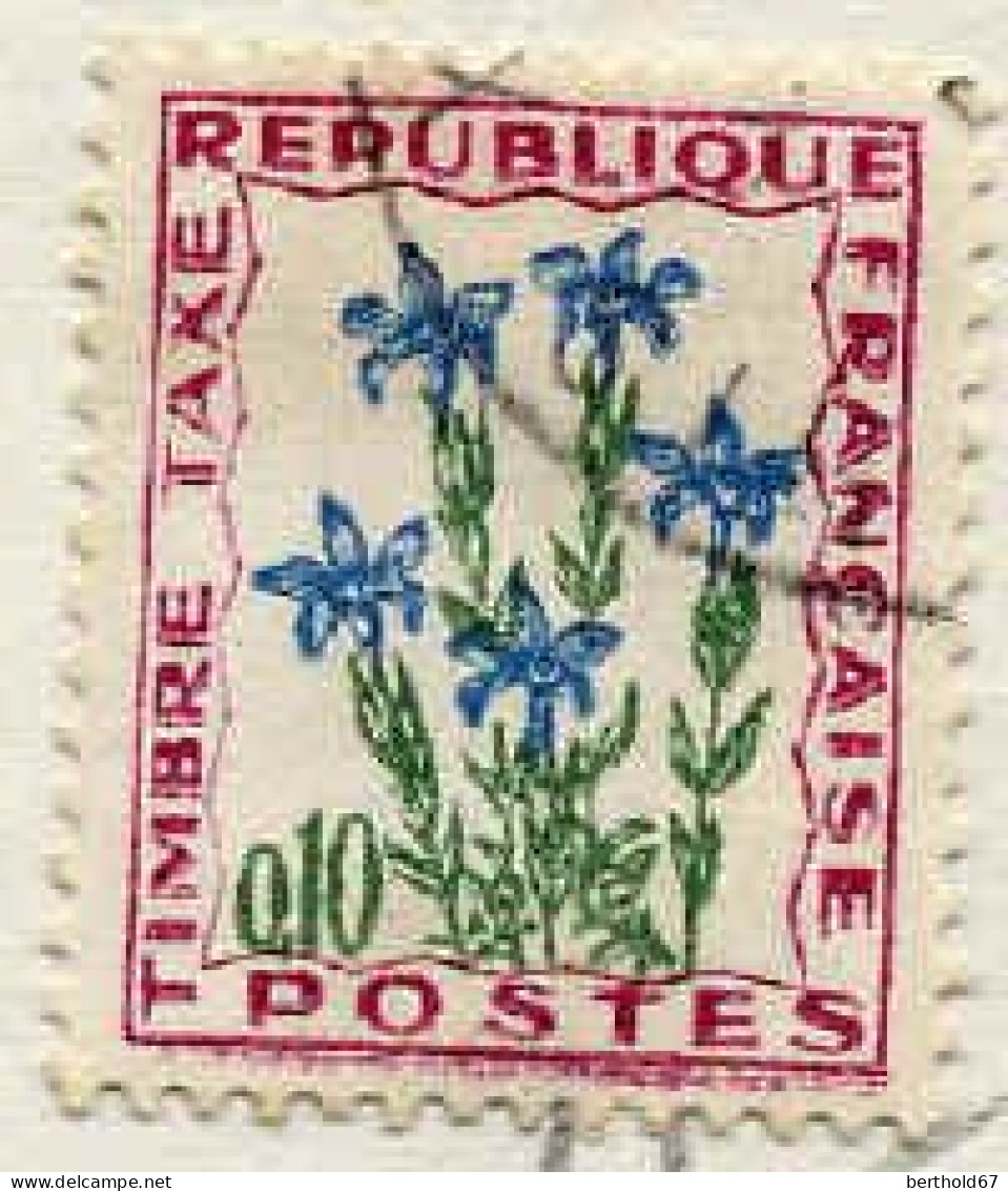 France Taxe Obl Yv: 96 Mi:101 Timbre Taxe Gentiane (cachet Rond) - 1960-.... Afgestempeld
