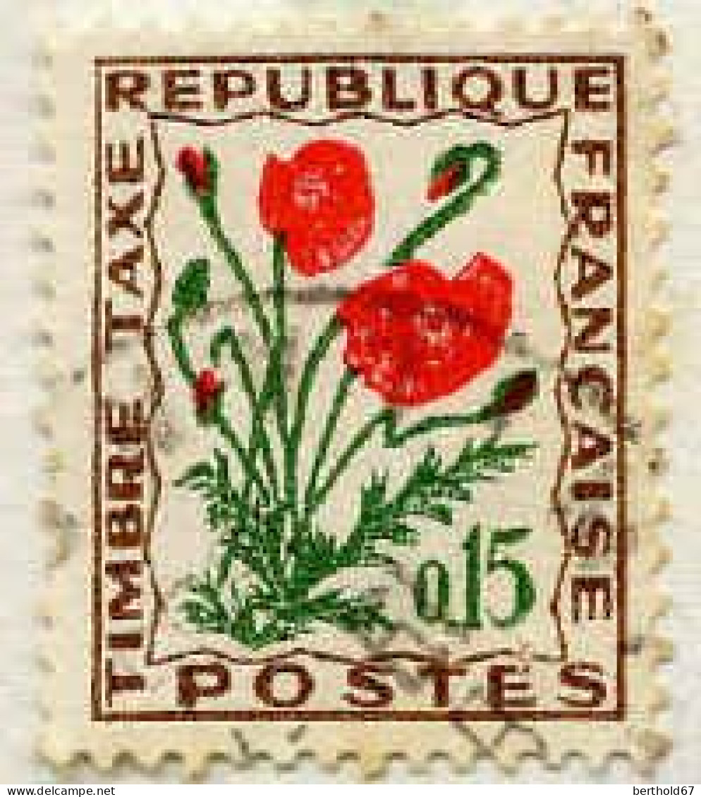 France Taxe Obl Yv: 97 Mi:98 Coquelicot (Beau Cachet Rond) - 1960-.... Afgestempeld