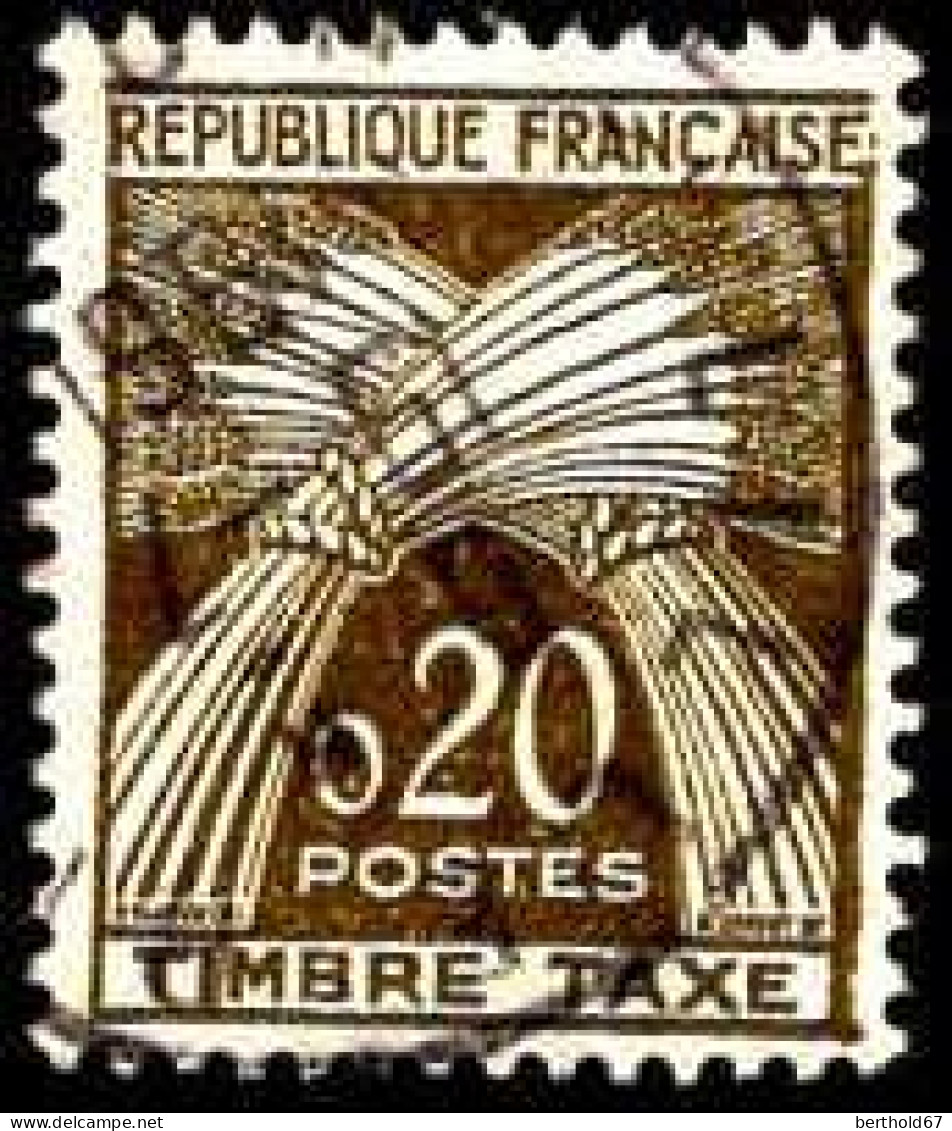 France Taxe Obl Yv: 92 Mi:95 Epis De Blé (TB Cachet Rond) - 1960-.... Usati