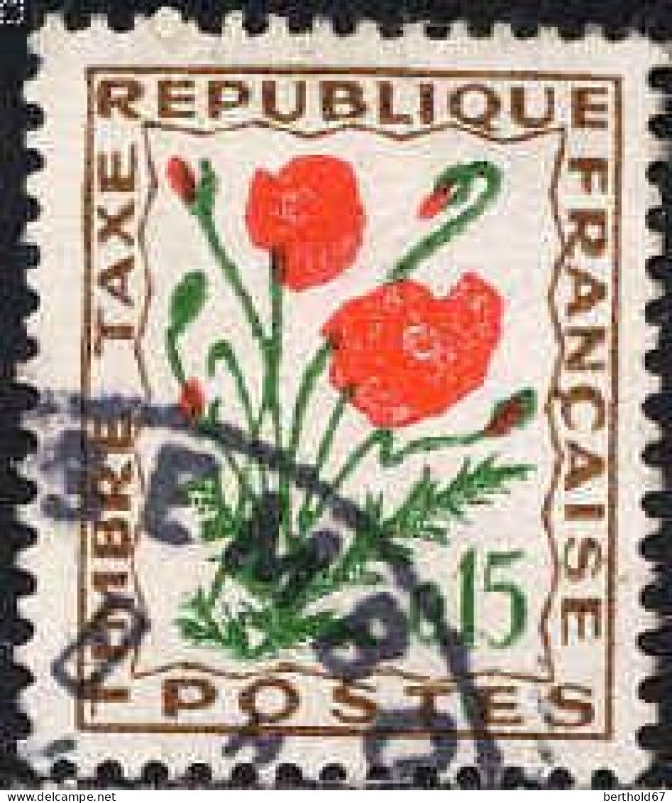 France Taxe Obl Yv: 97 Mi:98 Timbre Taxe Coquelicot (beau Cachet Rond) - 1960-.... Afgestempeld