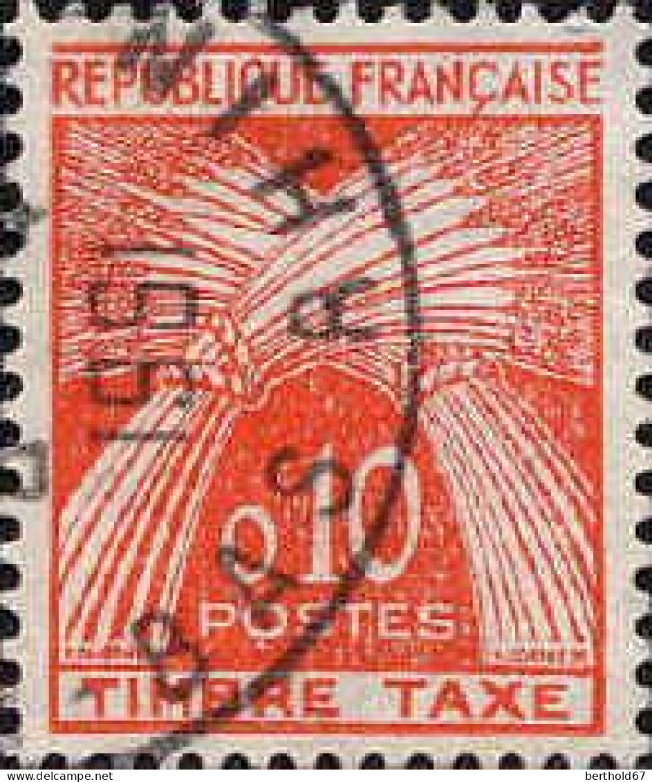 France Taxe Obl Yv: 91 Mi:94 Epis De Blé (TB Cachet Rond) - 1960-.... Afgestempeld