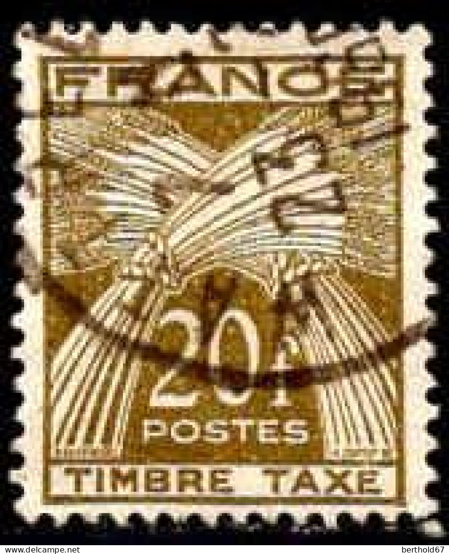 France Taxe Obl Yv: 87 Mi:90 Epis De Blé (TB Cachet Rond) - 1859-1959 Afgestempeld