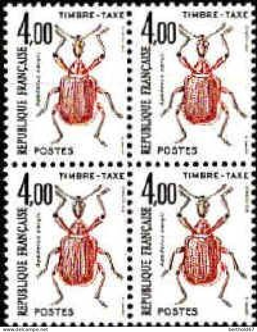 France Taxe N** Yv:108 Mi:111 Apoderus Coryli (Bloc De 4) - 1960-.... Neufs