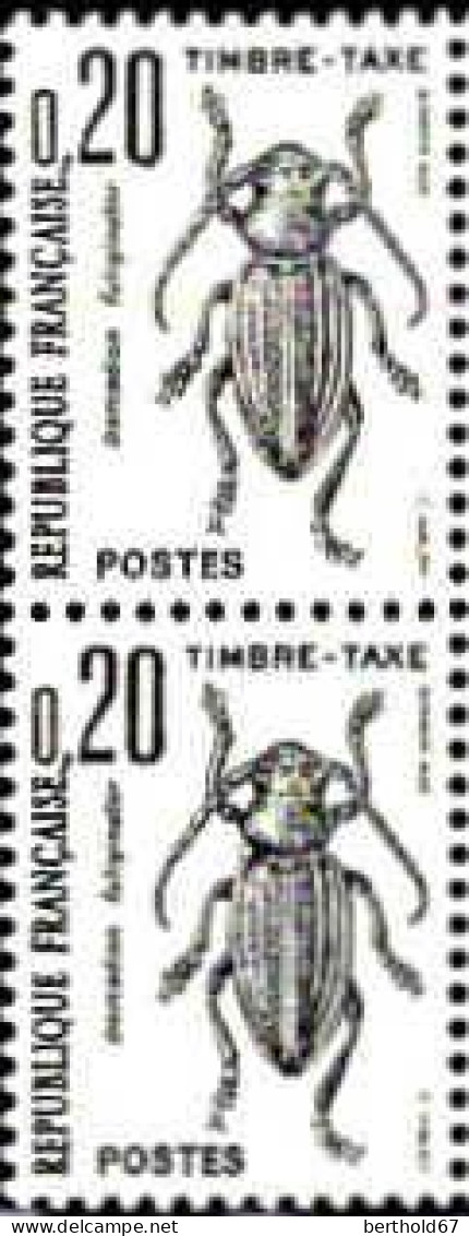 France Taxe N** Yv:104 Mi:107 Dorcadion Fuliginator (Paire) - 1960-... Ungebraucht