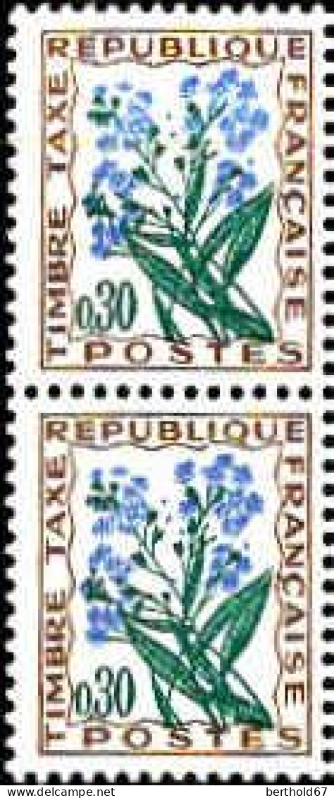 France Taxe N** Yv: 99 Mi:99 Myosotis Paire - 1960-.... Nuovi