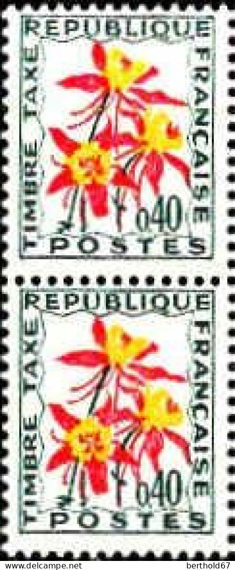 France Taxe N** Yv:100 Mi:105 Ancolie (Paire) - 1960-.... Postfris