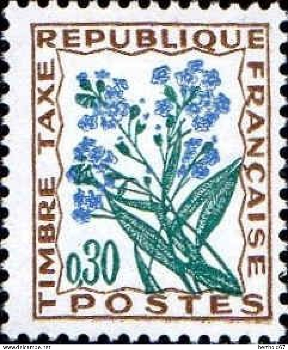 France Taxe N** Yv: 99 Mi:99 Myosotis - 1960-.... Postfris
