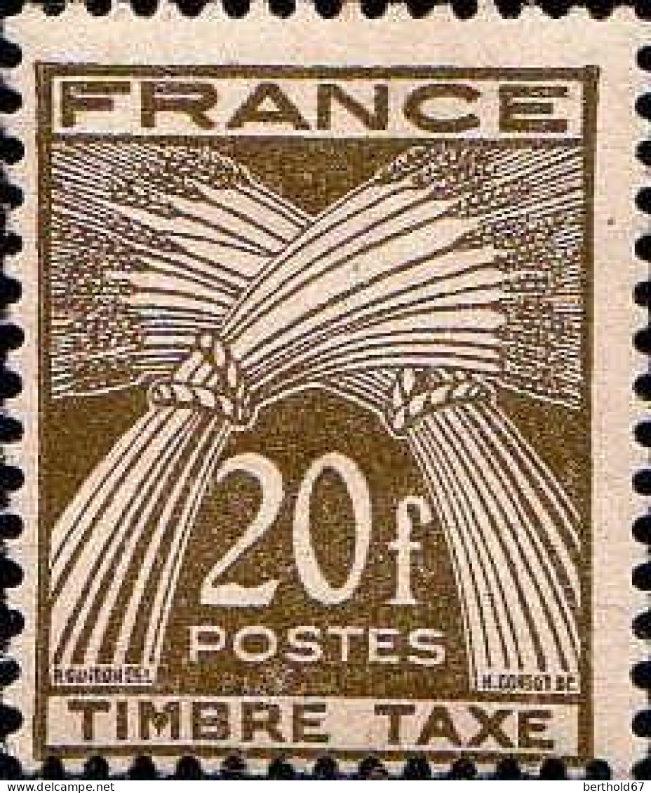 France Taxe N* Yv: 87 Mi:90 Epis De Blé (Trace De Charnière) - 1859-1959 Neufs