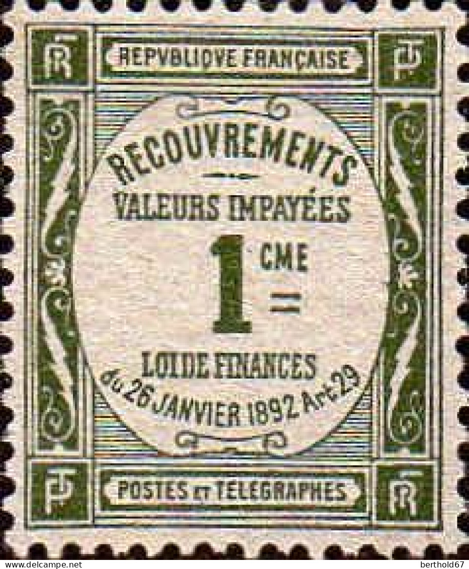 France Taxe N* Yv: 43 Mi:36x Recouvrements Valeurs Impayées (sans Gomme) - 1859-1959 Mint/hinged