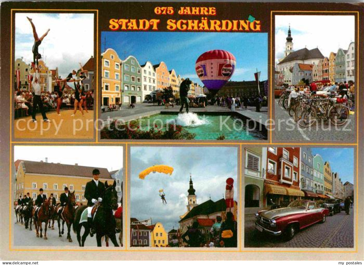 72844000 Schaerding Reiterparade 675 Jahrfeier Marktplatz Kirche  Schaerding - Autres & Non Classés