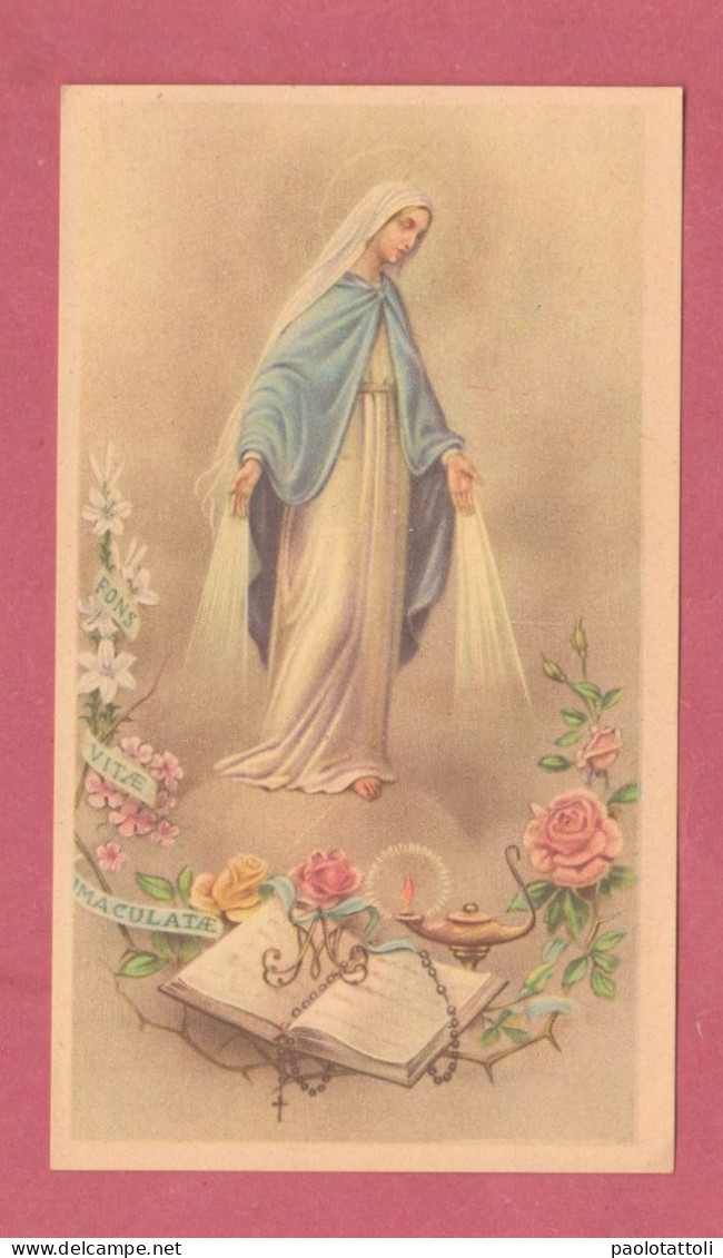 Santino, Holy Card.  Orazione Alla SS Vergine . Ed. Enrico Bertarelli N° 2-524 Con Approvazione Ecllesiastica- - Devotion Images