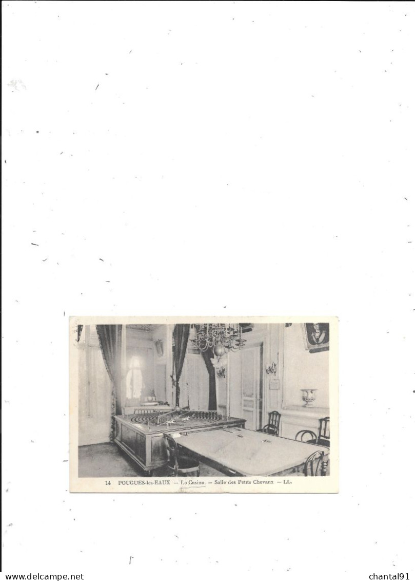 CARTE POSTALE 58 POUGUES LES EAUX LE CASINO SALLE DES PETITS CHEVAUX VOYAGEE - Pougues Les Eaux