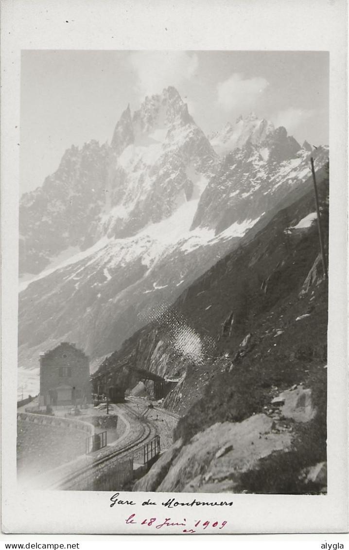 74 - CHAMONIX - 18 Juin 1909  Fin De La Construction De La Ligne Du Montenvers - CP PHOTO - Chamonix-Mont-Blanc