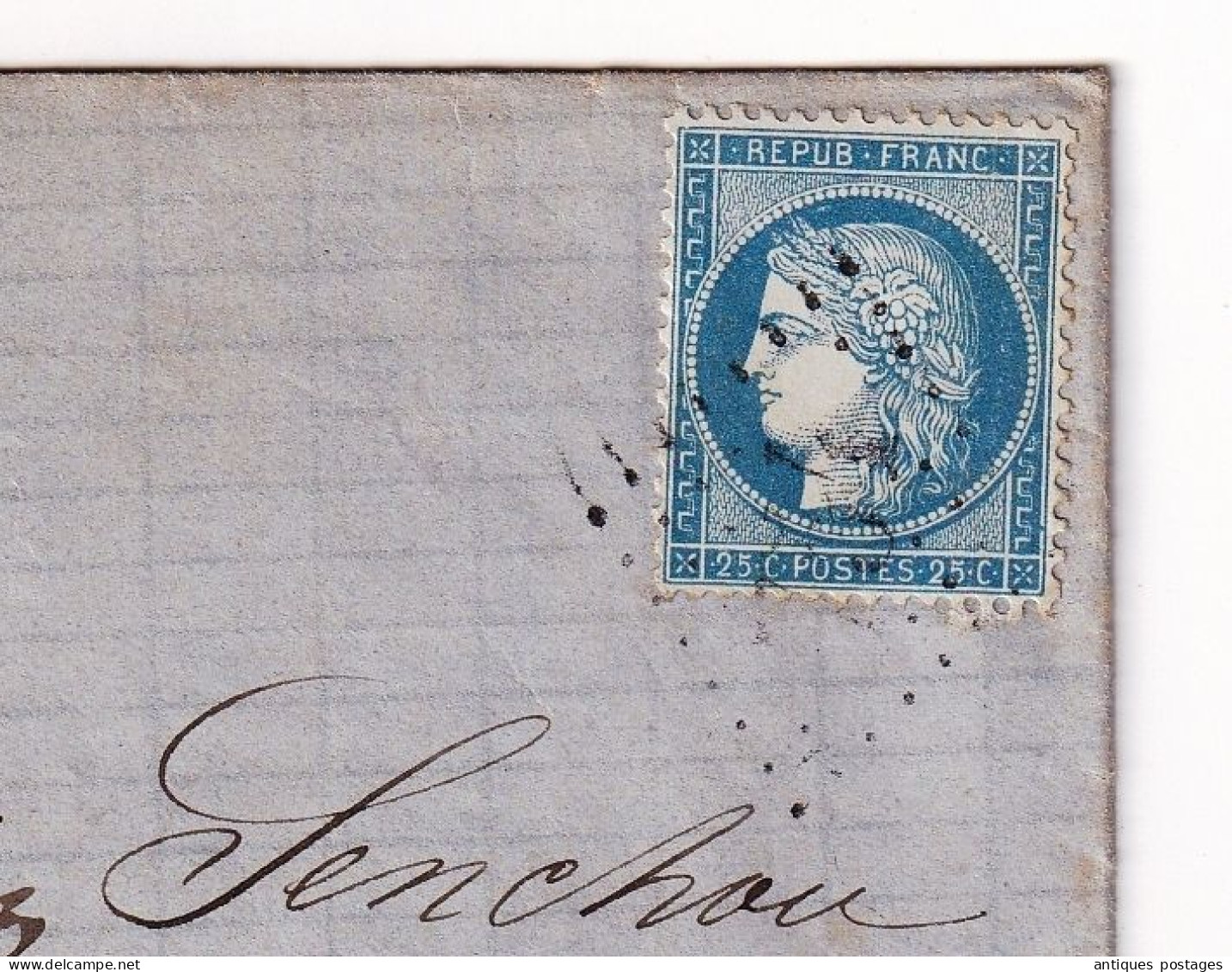 Lettre 1873 Cérès Castelmoron Lot Et Garonne Casseneuil Adrien Senchou - 1871-1875 Ceres