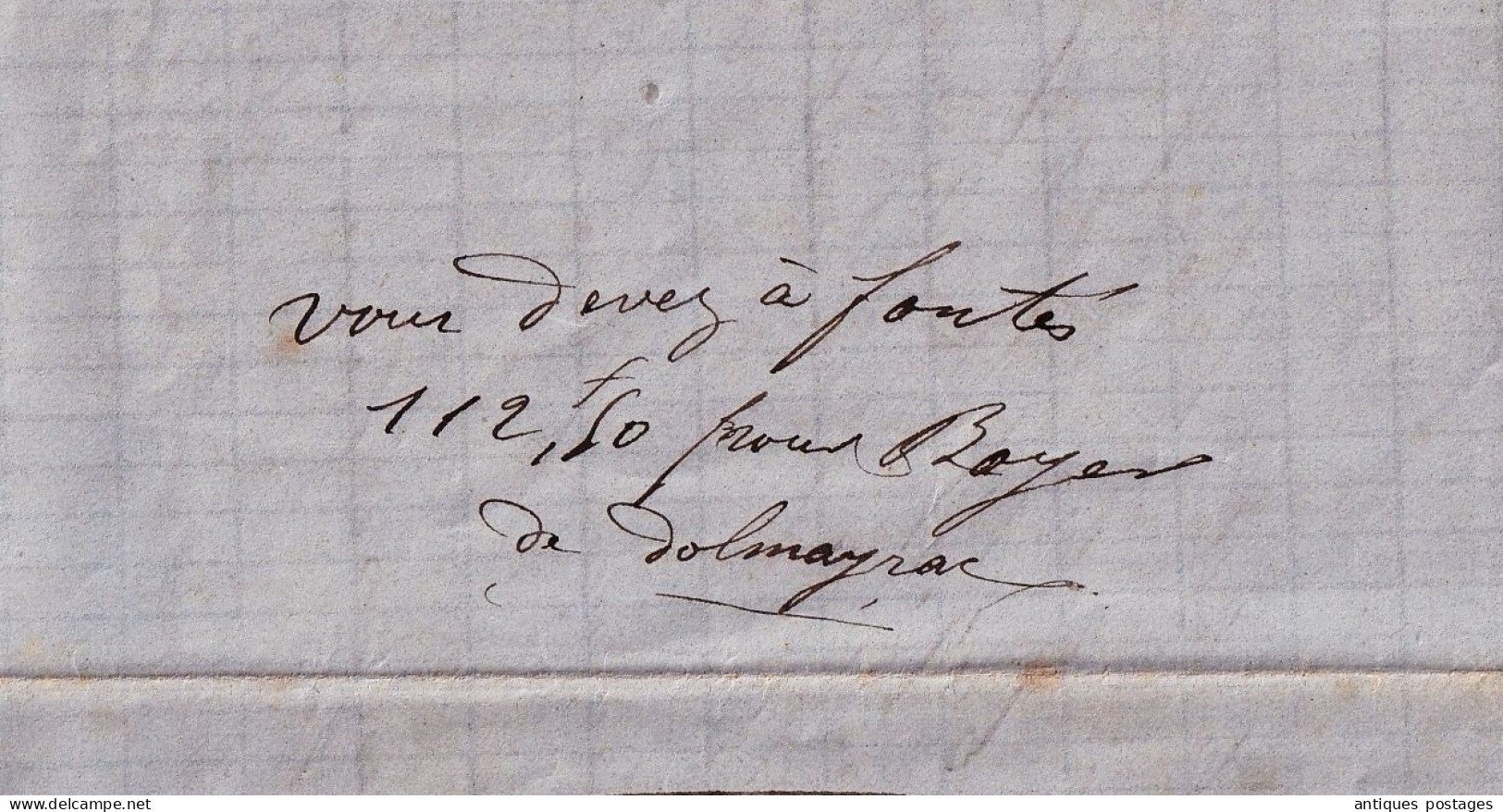 Lettre 1873 Cérès Castelmoron Lot et Garonne Casseneuil Adrien Senchou