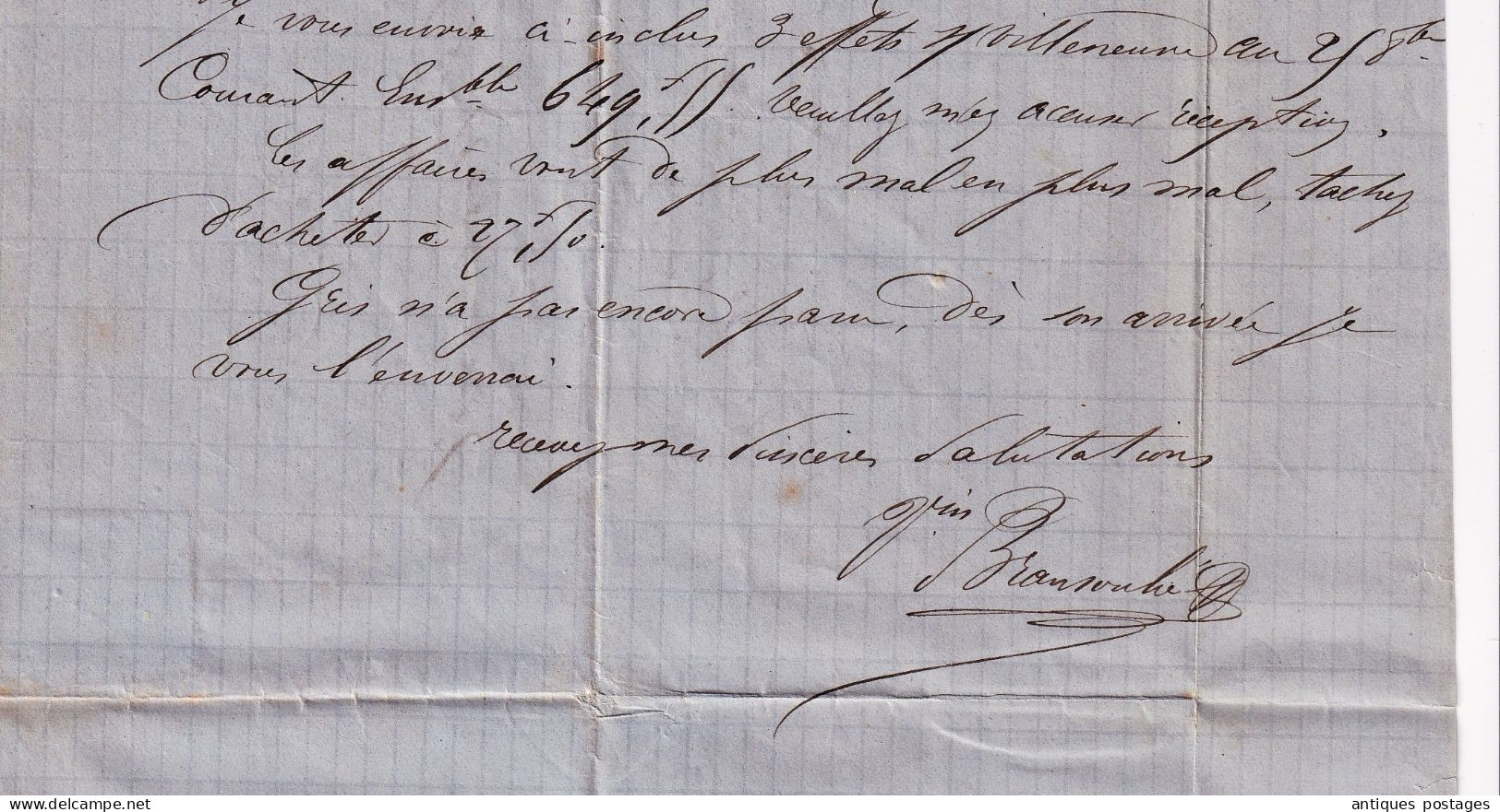 Lettre 1873 Cérès Castelmoron Lot et Garonne Casseneuil Adrien Senchou